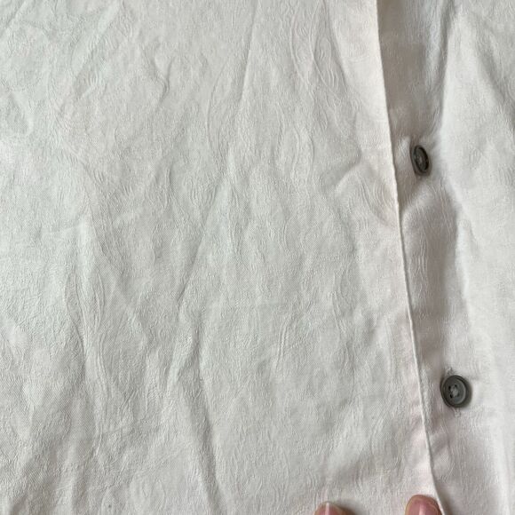 Robert Graham Shirt Mens Extra Large White Short Sleeve Button Up - Picture 6 of 10